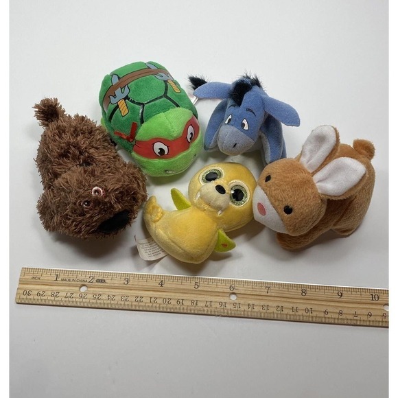 Lot 5 small soft toys Ninja Turtle Walrus Bunny Duke Eeyore - Picture 3 of 13
